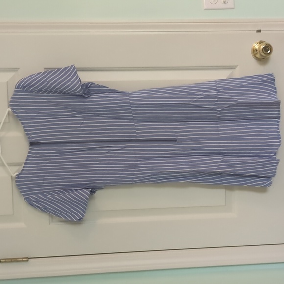 Blue and White Striped Dress - Picture 4 of 6